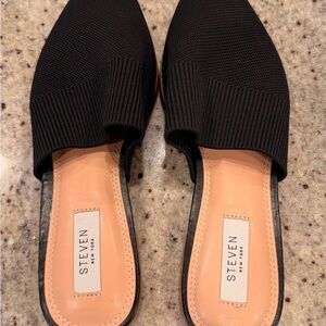 Steven New York Black Knit Mules